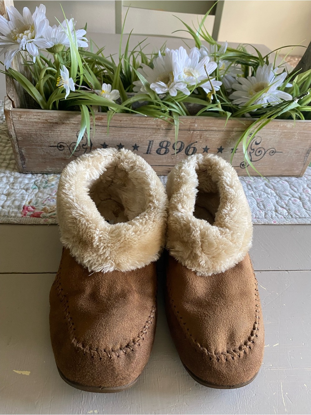 Airwalk Brown Faux-Shearling Cuff Ankle Booties